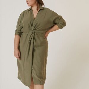 Anthropologie Moss Green Midi Dress
